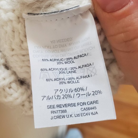 J. Crew Cream Semi Crop Cable Knit Sweater sz M - Picture 3 of 8